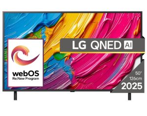Телевизор LG 50QNED80A3A, 50" 4K QNED HDR Smart TV, 3840x2160, DVB-T2/C/S2, Alpha 7 AI Processor, HDR10 / HLG, webOS 25 ThinQ, VRR / ALLM / HGiG, 4K Upscaling, WiFi 5, Voice Controll, Bluetooth 5.1, AirPlay 2, LAN, CI, HDMI, SPDIF, Google Cast, 2 pole Sta
