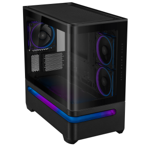 Кутия ASUS Prime AP202 ARGB mATX + 3 ARGB Вентилатора - Black