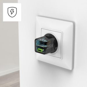 HAMA Бързо мини зарядно 220V, USB-C, PD/Qualcomm, 25 W, черен