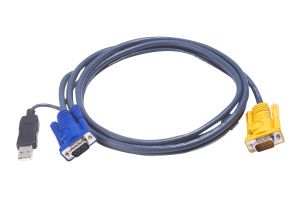 KVM кабел ATEN, PC HDB & USB към 3in1 SPHD(Keyboard/Mouse/Video), Вграден PS/2 към USB конвертор, 5 м
