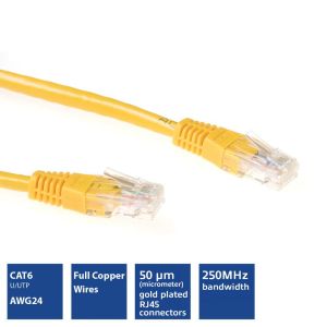 ACT  Мрежов пач кабел cat.6, U/UTP  5м, жълт, булк
