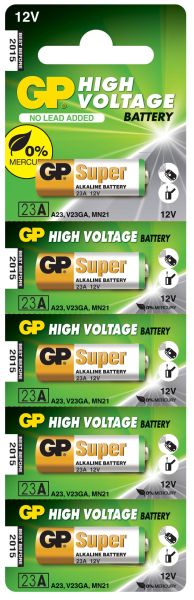 Алкална батерия GP 12 V /5бр./pack цена за 1 бр. батерия/ за аларми А23