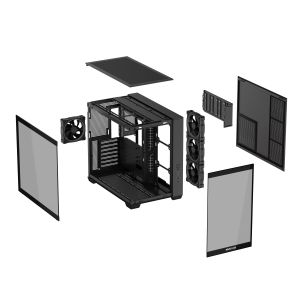 Кутия ASUS A32 PLUS Tempered Glass + 4 ARGB Вентилатора - Black