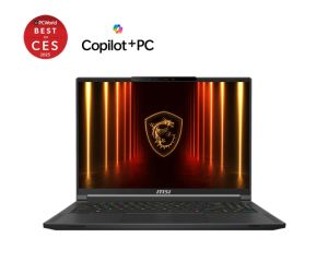 Лаптоп MSI Stealth A16 AI+ A3XWHG, NVIDIA GeForce RTX 5070 Ti 12GB GDDR7 992 AI TOPS, AMD Ryzen AI 9 HX 370 (12C, 24T, Up to 5.1 GHz 24MB L3), 16" 16:10 QHD+(2560x1600) OLED, 240hz, 1ms, 32GB DDR5 LPDDR5x-7500, 2TB  PCIe Gen4x4 SSD, Wi-Fi 7, Windows 11 Ho