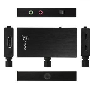 Кепчер адаптер j5 create JVA02, HDMI към USB-C, PD, Черен