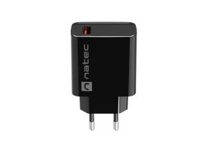 Адаптер Natec USB Charger Ribera 1X USB-A 18W, Black