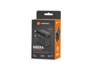 Адаптер Natec USB Charger Ribera 1X USB-A 18W, Black