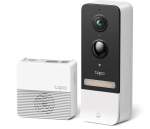 Видео звънец за врата Tapo D230S1, 2.4Ghz, 2K 5MP, Color Night Vision, акум.батерии, microSD
