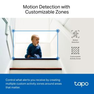 TP LINK Домашна охранителна камера с AI, 3K 5MP (2880×1620 px), H.264, microSD, 2.4 GHz Wi-Fi