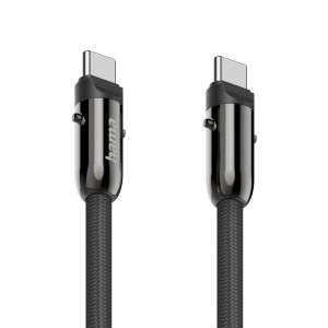 Hama Кабел за зареждане, USB-C, 2 в 1 с връзка за телефон, 1.2 m, черен