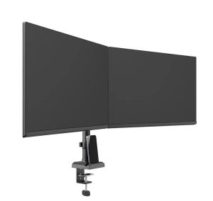 Стойка Neomounts Nero Double Flat Screen Desk Mount (phone holder+Quick-fix clamp/grommet)