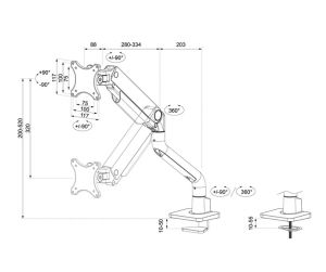 Стойка Neomounts Next One Desk Mount, single display (topfix clamp &grommet)