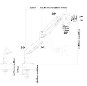 Стойка Neomounts Flat Screen Desk mount (10-32") desk clamp/grommet