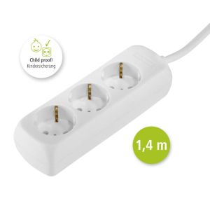 HAMA Разклонител 3 гнезда, 1.4м, бял