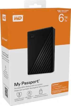 Външен хард диск Western Digital My Passport, 6TB, 2.5" черен
