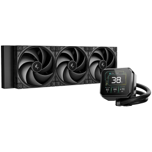 DeepCool SPARTACUS 420, 420mm CPU Liquid Cooler, 3x140mm PWM Fans, 3.4'' IPS LCD Screen, Black, LGA1851/1700, AMD AM5/AM4, 5Y, R-SPT420-BKDSMP-G-1
