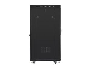 Комуникационен шкаф Lanberg rack cabinet 19" free-standing 27U/800x1200 (flat pack) with glass door lcd, Top with fan tray: included 4 fans, Black