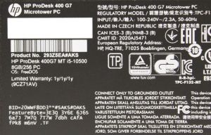 Реновиран настолен компютър HP ProDesk 400 G7 Microtower PC Tower Intel Core i5-10500 8GB 256GB SSD
