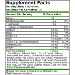 Pure Nutrition Super Greens Strawberry Watermelon - 60 Gummies