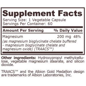 Pure Nutrition Magnesium Bisglycinate - 60 Vegetable Capsules