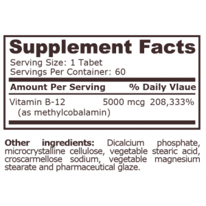 Pure Nutrition Methyl B-12 5000 mcg - 60 Tablets