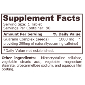 Pure Nutrition Guarana Complex 1000 mg - 90 Tablets
