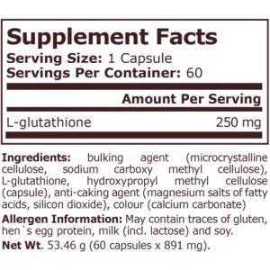 Pure Nutrition Glutathione 250 mg - 60 Капсули