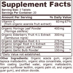 Pure Nutrition Organic Immune - 60 Tablets
