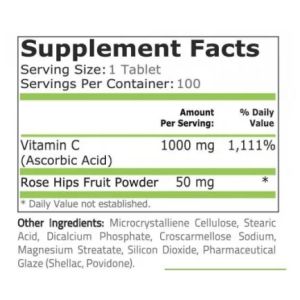 Pure Nutrition Витамин C-1000 + Rose Hips 100 Таблетки