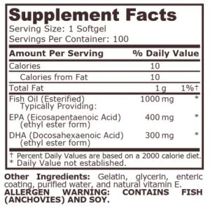 Pure Nutrition Super Omega 3 Fish Oil 1000 mg - 400 EPA / 300 DHA - 100 Дражета