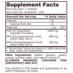 Pure Nutrition Super Omega 3 Fish Oil 1000 mg - 400 EPA / 300 DHA - 200 Дражета