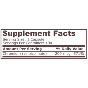 Pure Nutrition Chromium Picolinate 200 Мкг - 100 Капсули