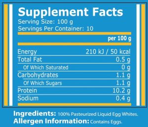 Pure Nutrition Пастьоризиран Течен Яйчен Белтък 1 л Liquid Eggwhites