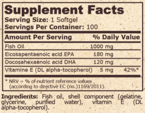 Pure Nutrition Omega 3 Fish Oil 180 Epa/120 DHA 100 Дражета