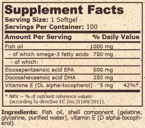 Pure Nutrition Super Omega 3 Fish OIL 1000 мг 500 EPA / 250 DHA 100 Дражета