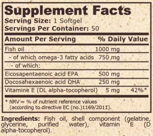 Pure Nutrition Super Omega 3 Fish OIL 1000 мг 500 EPA / 250 DHA 50 Softgels