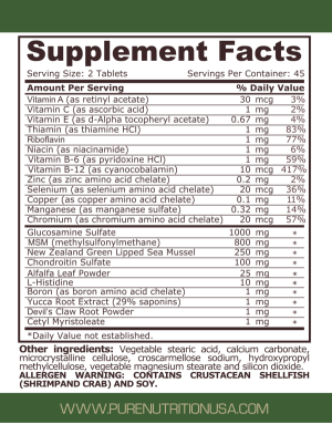 Pure Nutrition Joint Matrix 90 Tablets