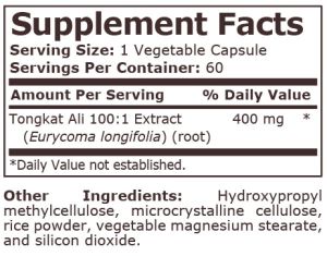 Pure Nutrition Tongkat ALI 400 мг 60 Veg Capsules