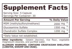 Pure Nutrition Glucosamine Chondroitin MSM 150 Capsules