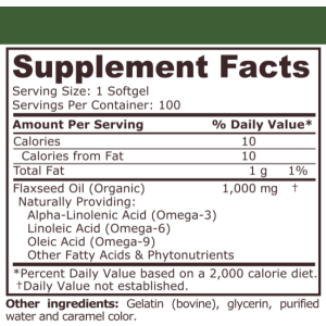 Pure Nutrition Flax OIL 1000 мг 100 Softgels