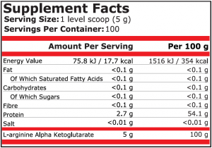 Pure Nutrition Aakg Powder 500 g