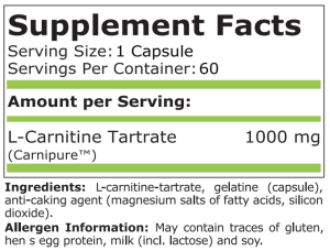 Pure Nutrition L Carnitine 1000 mg 60 Капсули