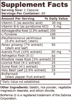 Pure Nutrition Adrenal Support 60 Capsules