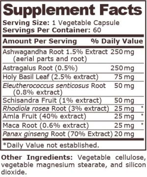 Pure Nutrition Adaptogen Formula 60 Capsules