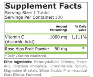 Pure Nutrition Витамин C 1000 + Rose Hips 100 Таблетки