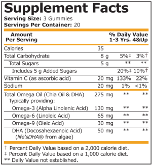 Pure Nutrition Kids Omega 3 6 9 Lemon & Orange 60 Gummies