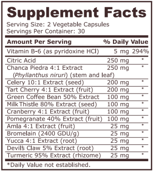 Pure Nutrition Uric Acid Formula 60 Capsules