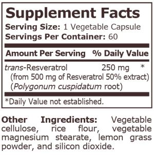 Pure Nutrition Resveratrol 250 мг 60 Veg Capsules
