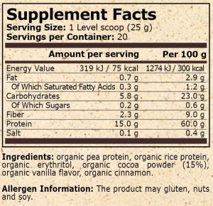 Pure Nutrition Organic Vegan Protein 500 г