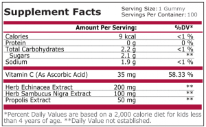 Pure Nutrition Kids Immune Gummies Raspberry 100 Gummies